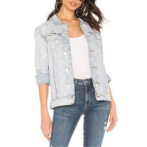Superdown Kirsten Star Denim Jacket Light Blue Wash